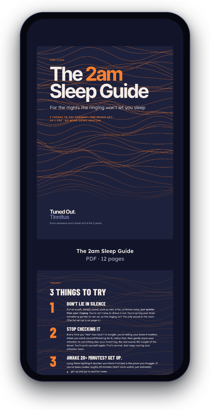 The 2am Sleep Guide PDF open on a phone